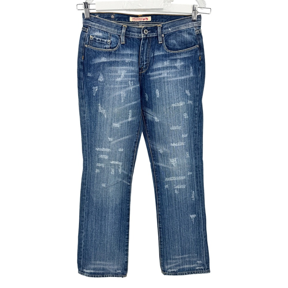 Vintage Pepe Jeans 29 Straight Leg Jeans Women Blue Distressed Medium Wash Denim